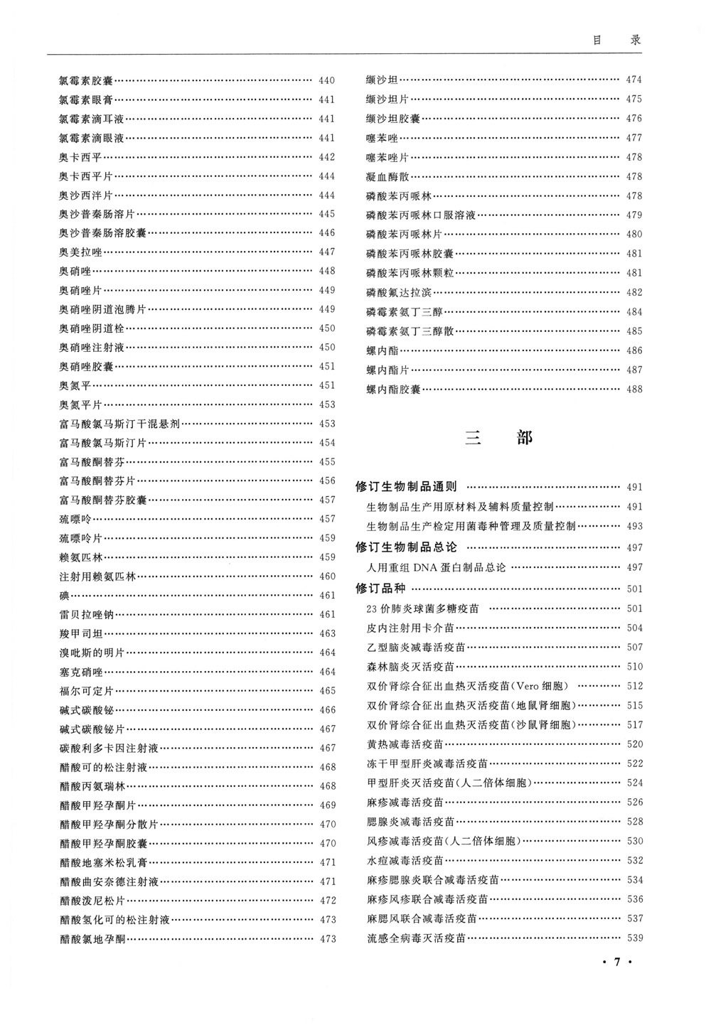 中国药典2020版第一zeng补本-目录