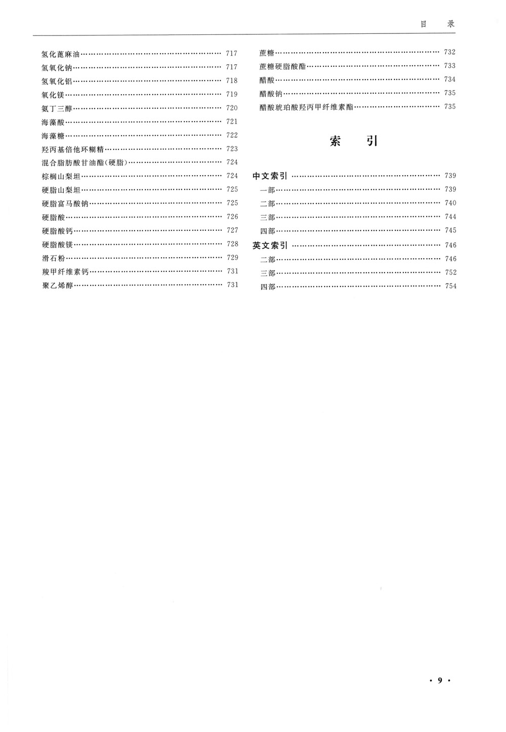 中国药典2020版第一zeng补本-目录